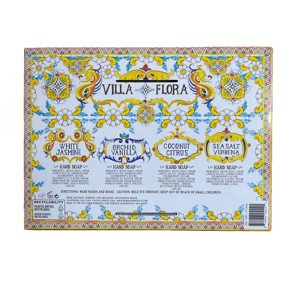 Generic Villa Flora Coconut Citrus pump detail showing easy dispensing and control