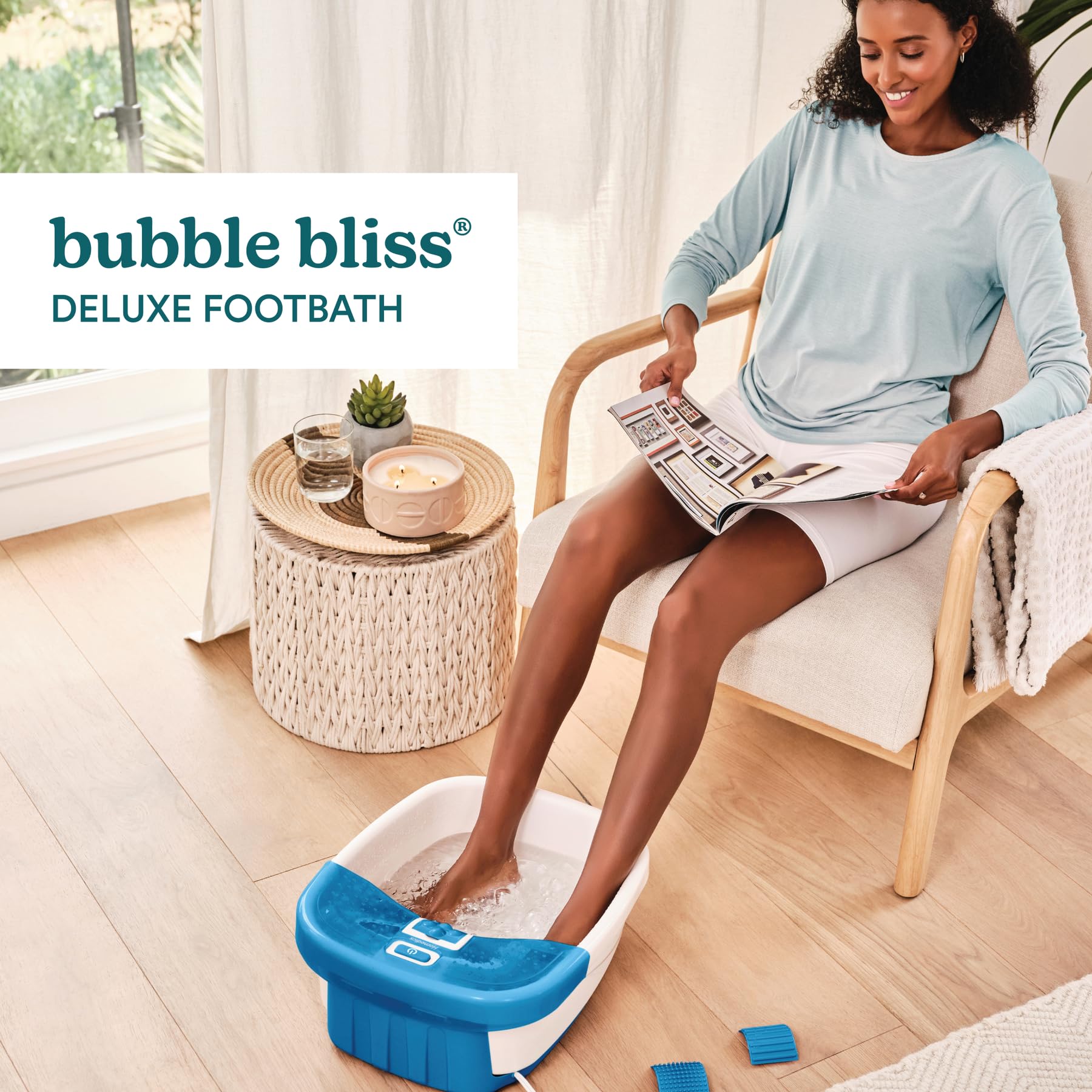 HoMedics close-up of raised massage nodes on footbed for targeted acupressure relief