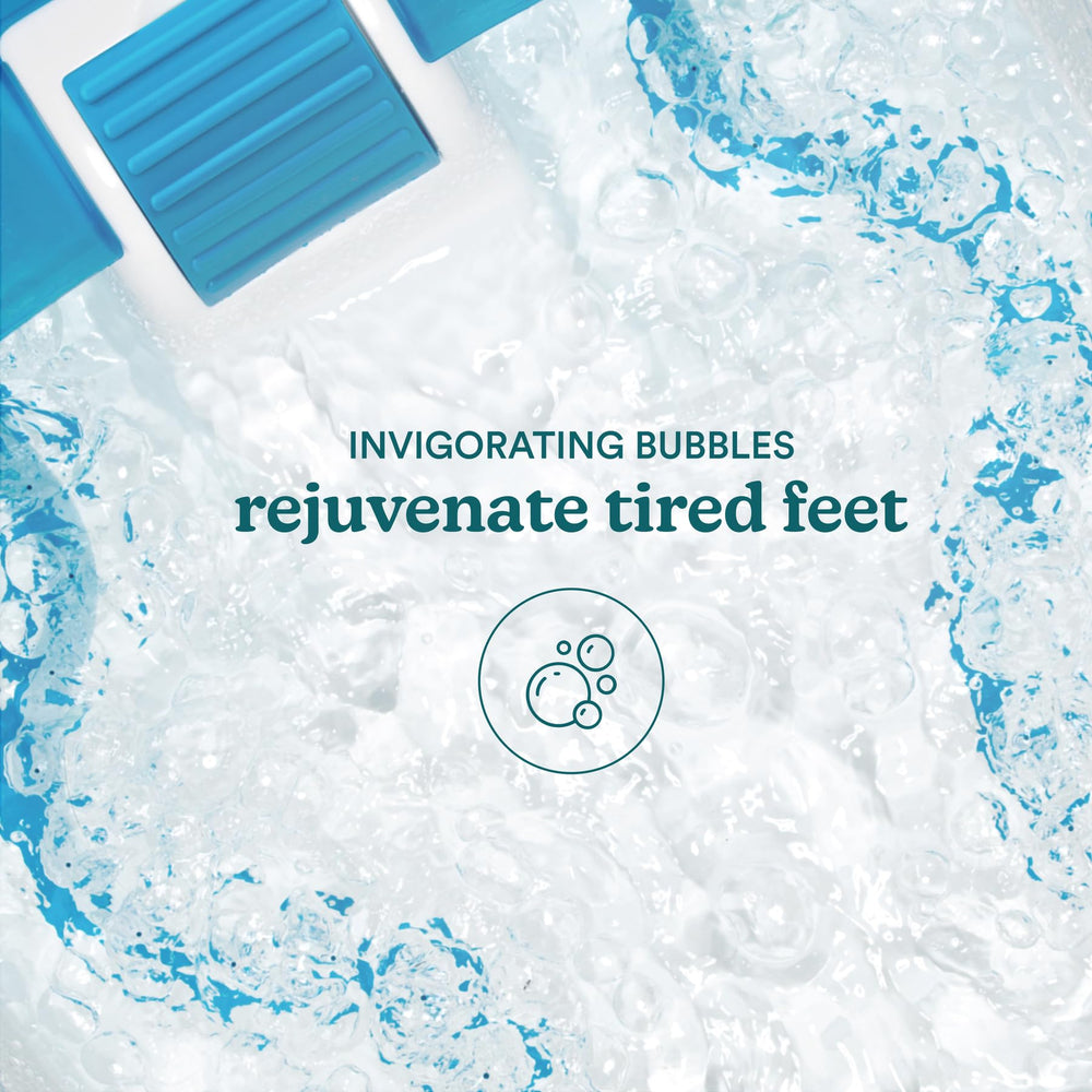 HoMedics foot spa in use with feet soaking, illustrating relaxation and comfort at home