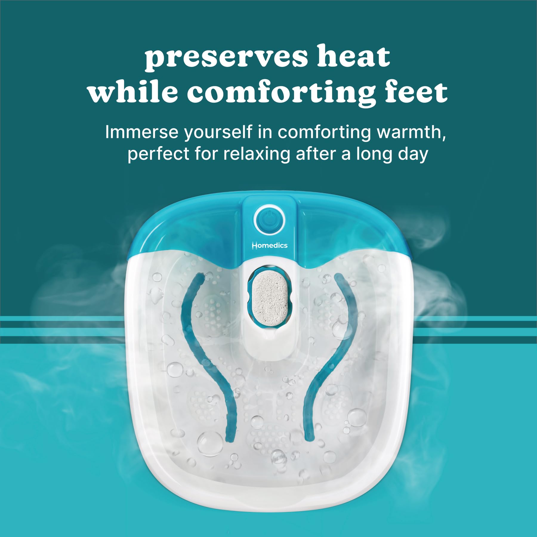 HoMedics bubbling water action demonstrating jets in use for soothing circulation benefit
