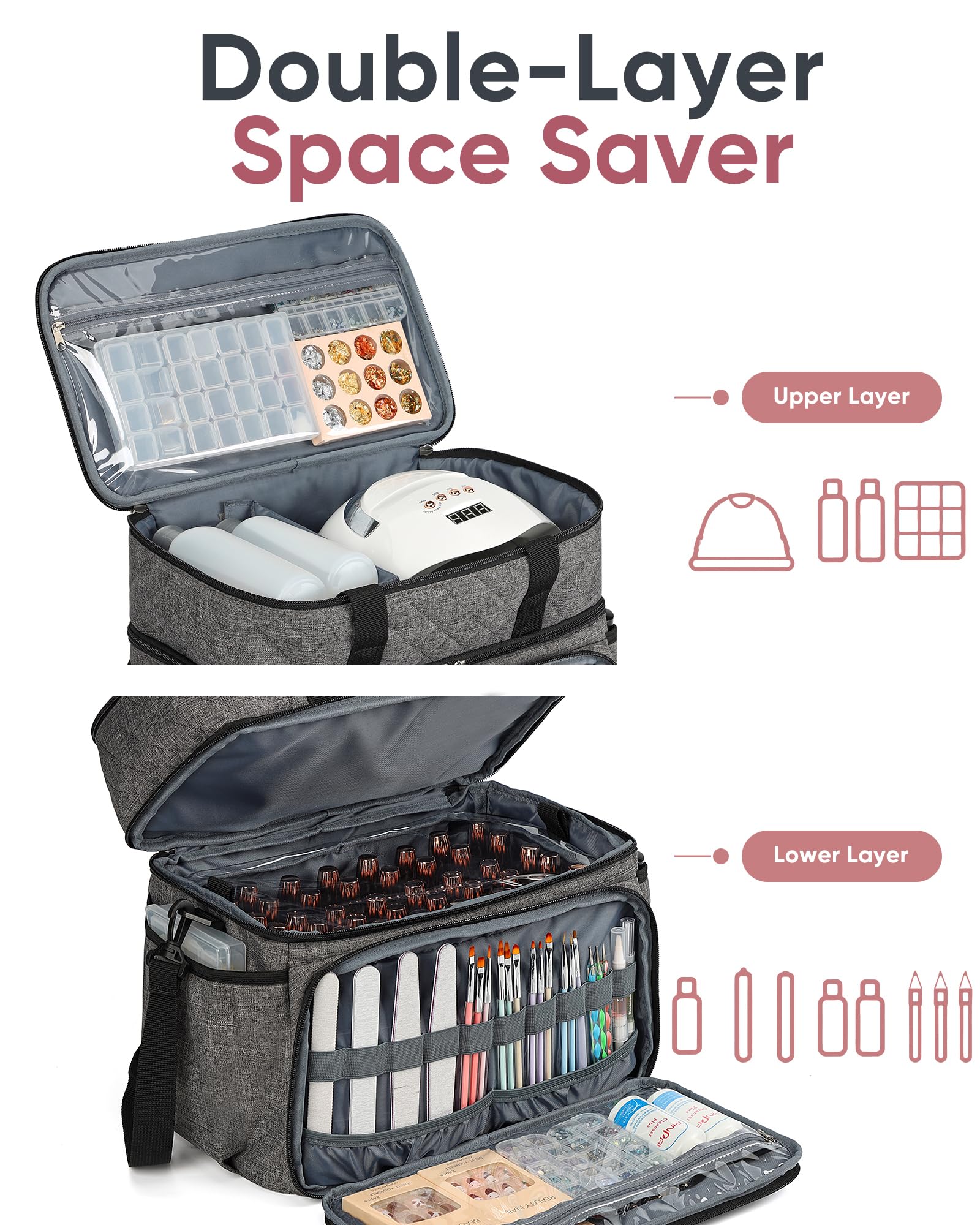 HOMEST side pocket storing small items for quick-grab convenience