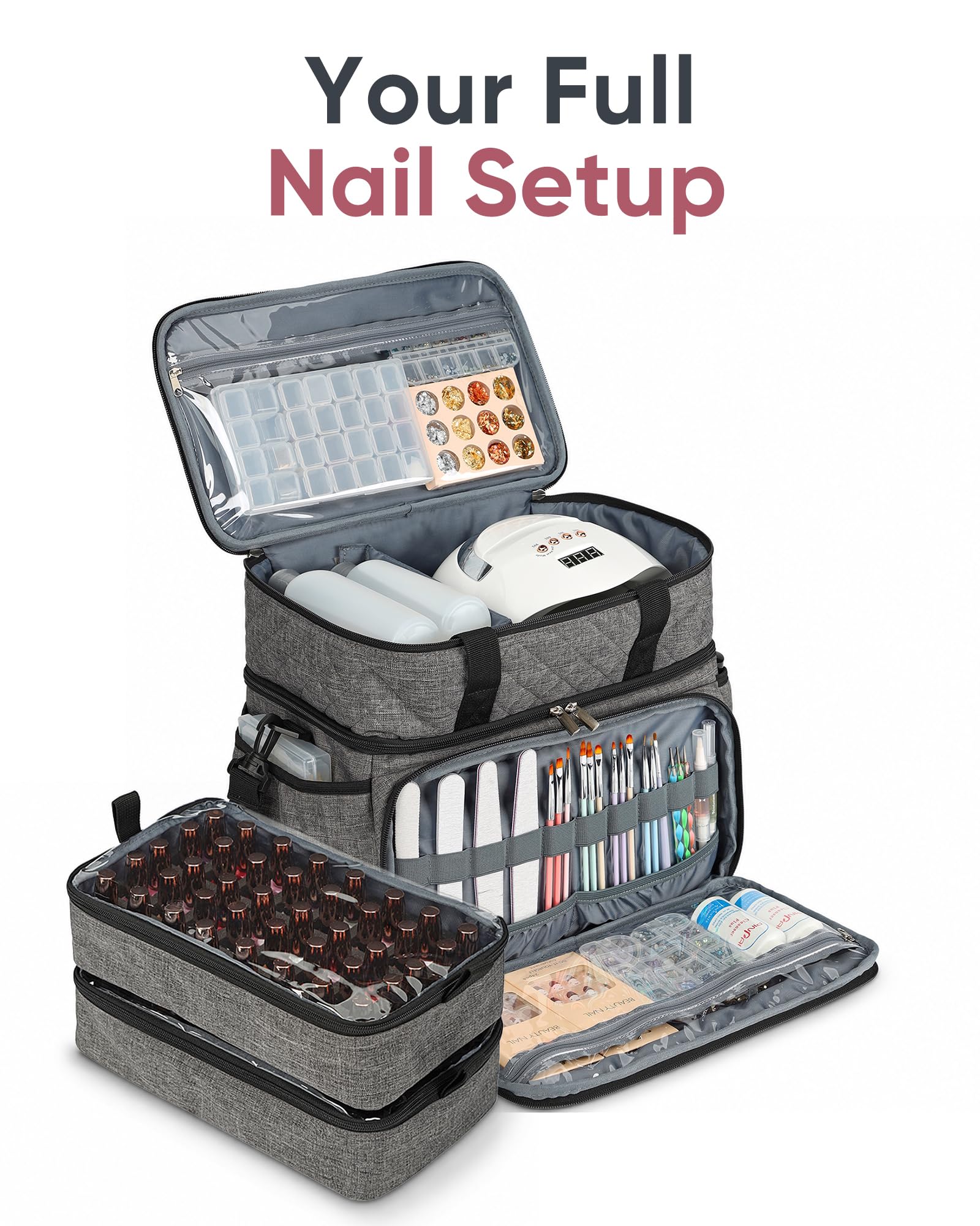 HOMEST top compartment holding UV LED lamp for safe lamp storage