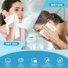 HOMEXCEL single XL face towelette spread flat showing full coverage benefit