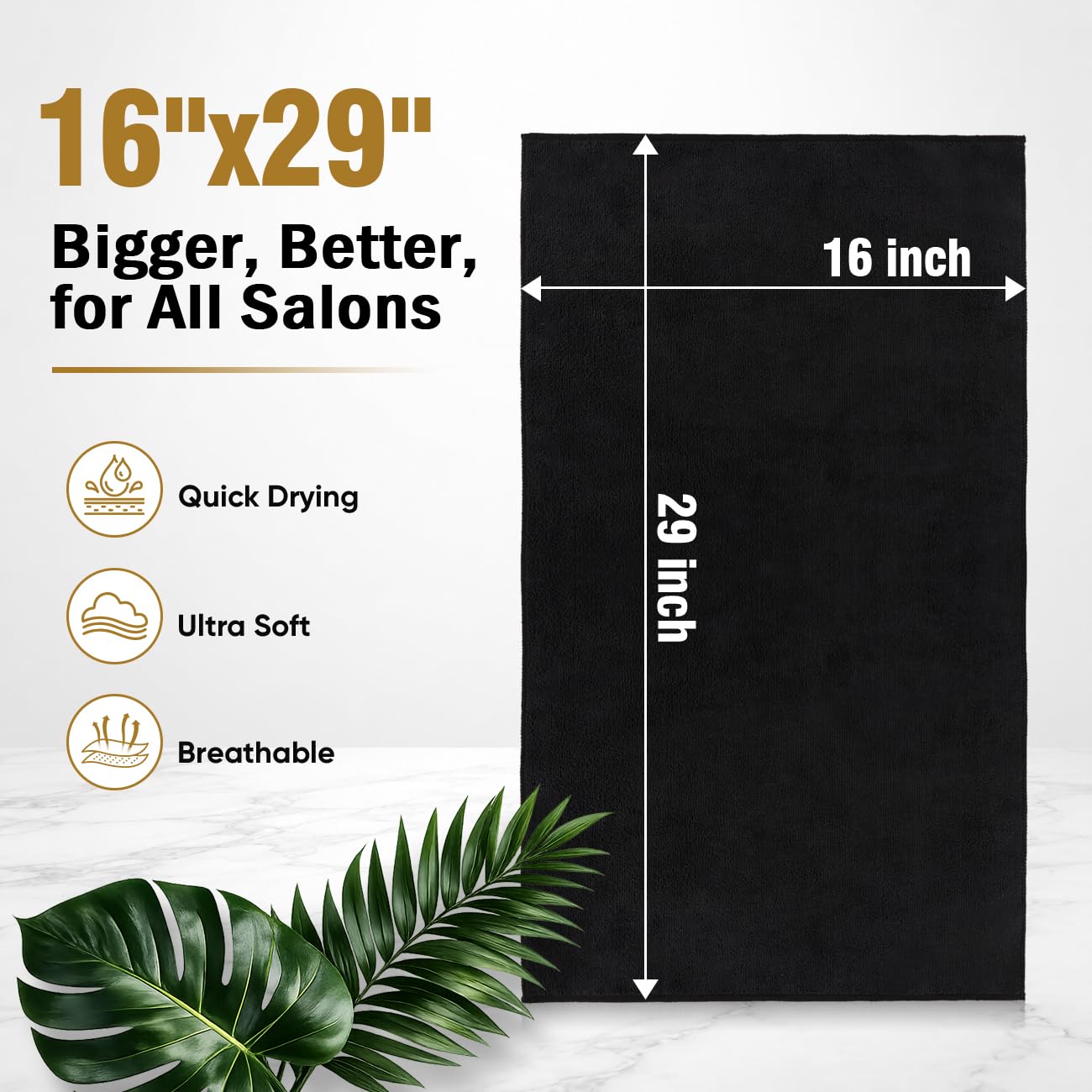 HOMEXCEL towel flat lay highlighting the 16x29 inch generous coverage