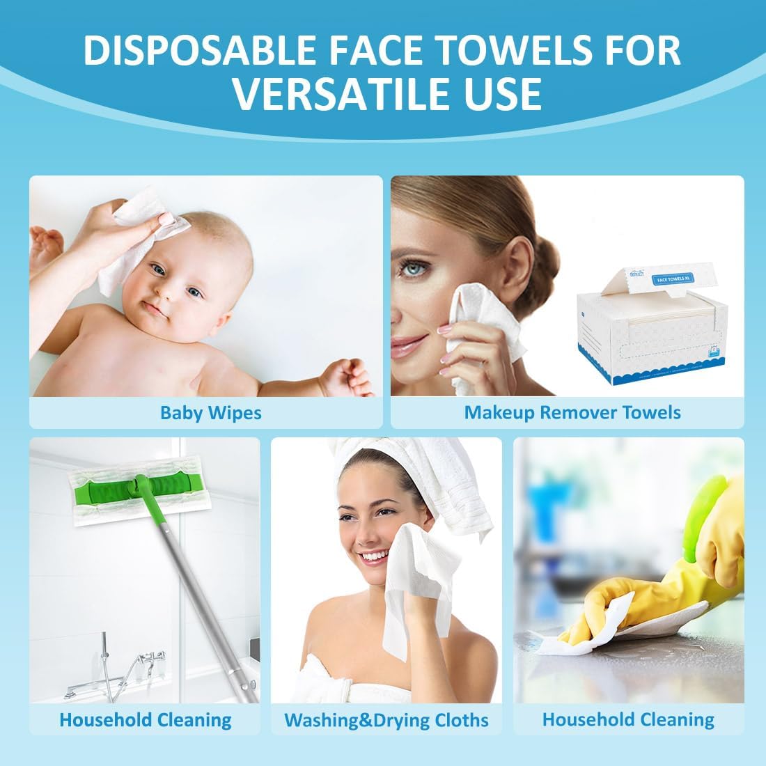 HOMEXCEL towel moistened with cleanser demonstrating strong wet-use absorption