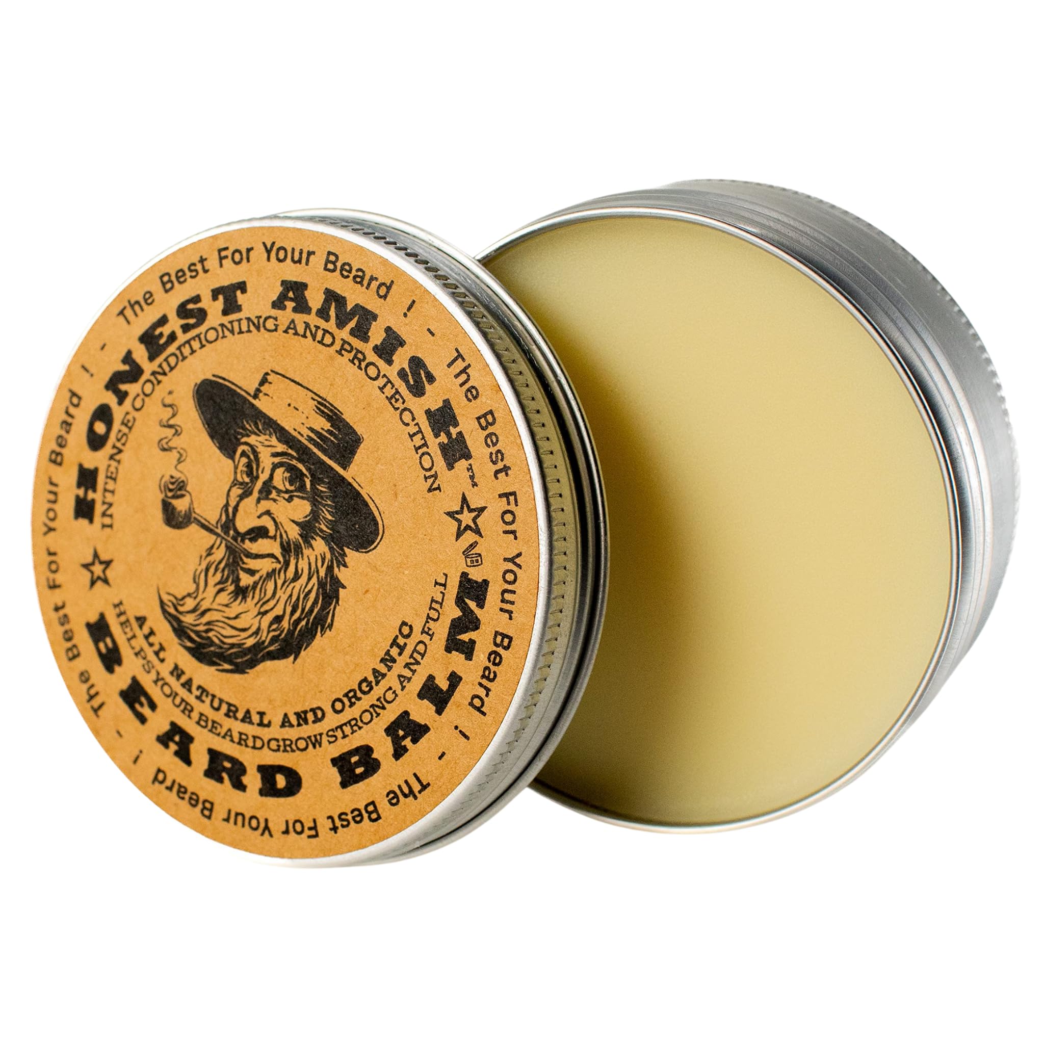 Honest Amish balm being applied to beard for softer, conditioned hair