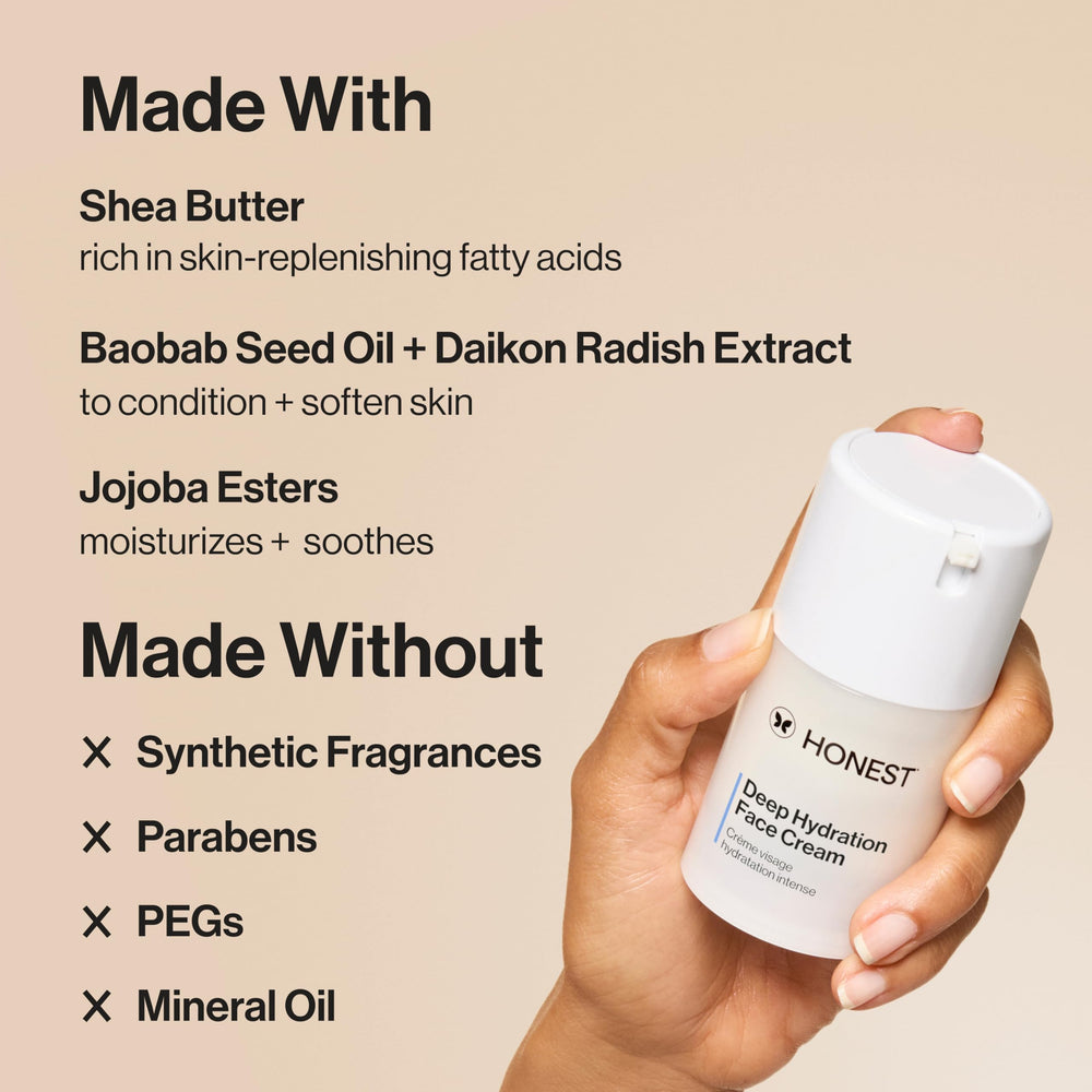 Honest Beauty applying cream to hand to show smooth absorption and comfort