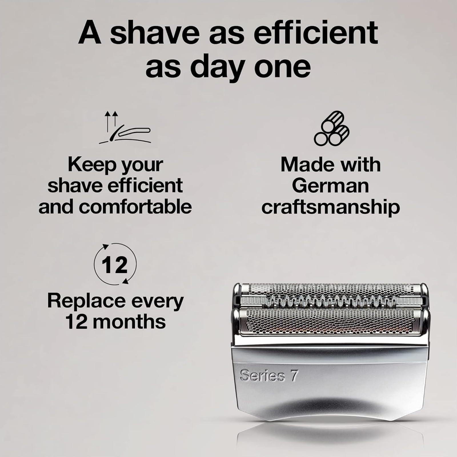 HONGNAL head installed on Series 7 shaver showcasing easy snap-fit replacement