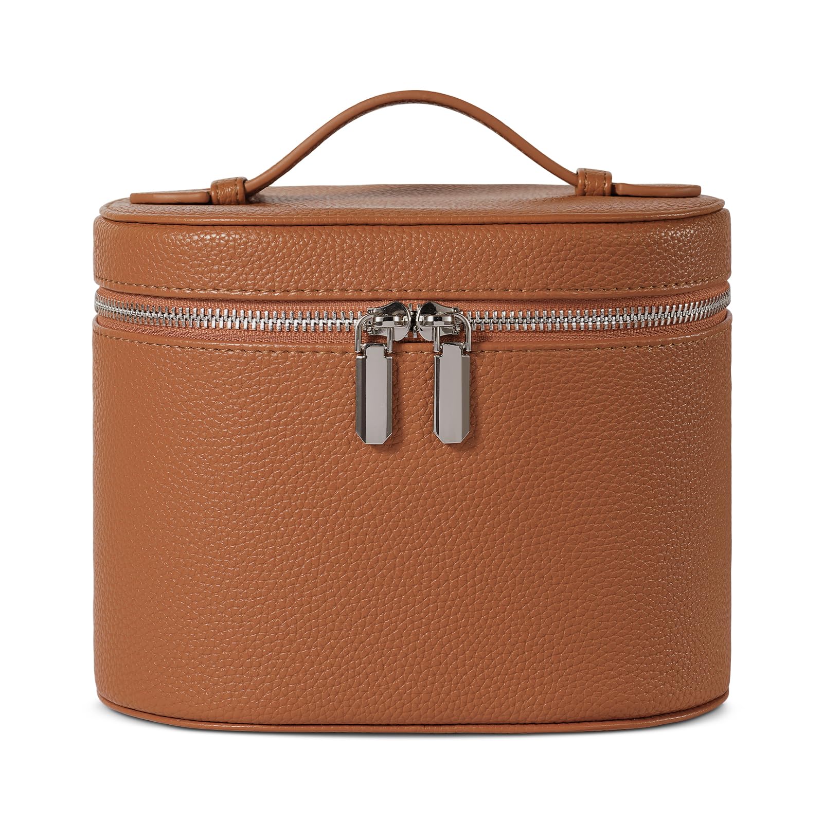 honitty front view travel makeup bag showing compact design and secure zipper for easy transport