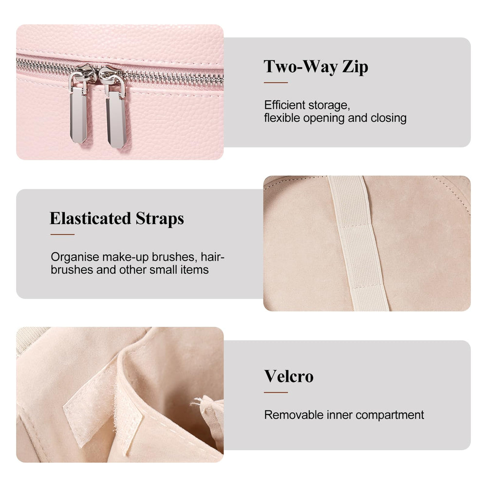 honitty makeup bag packed inside carry-on luggage for easy travel organization