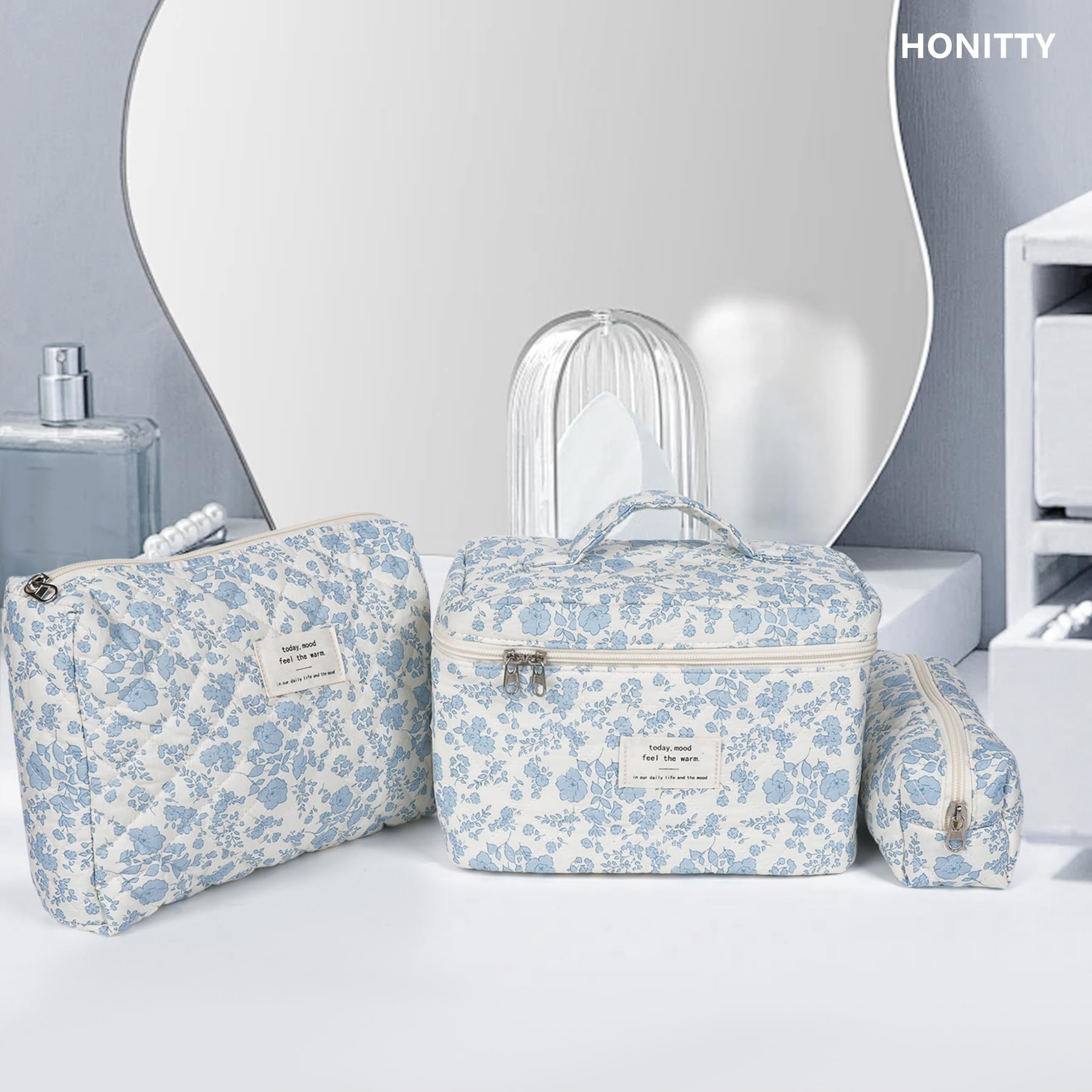 honitty small pouch holding brushes and lipsticks showing tidy storage benefit