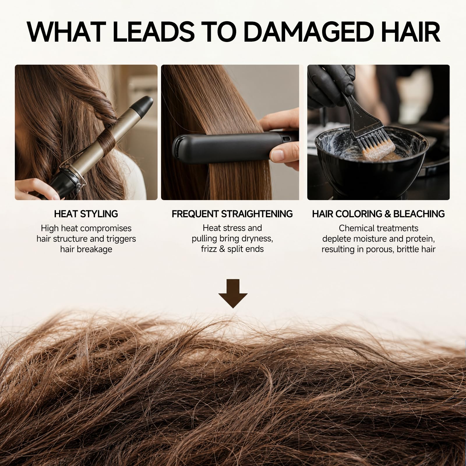HONLINK keratin ingredient close-up highlighting repairing benefits