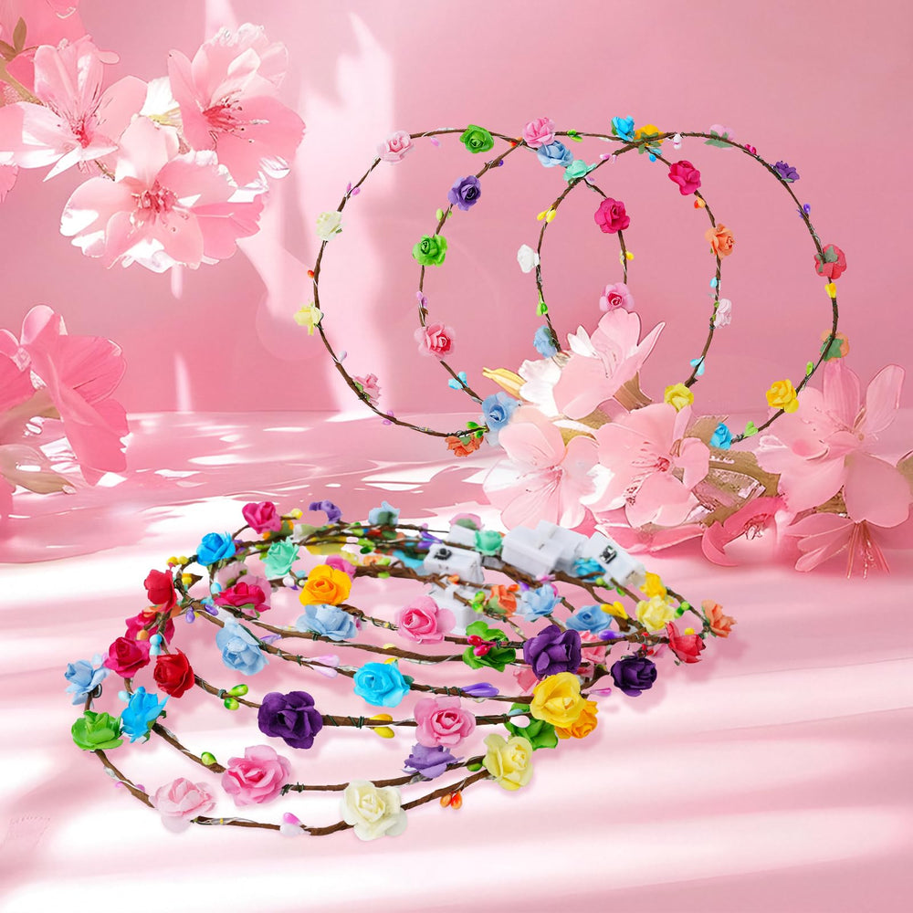HONLYNE wedding party wearing crowns, coordinated luminous decor benefit