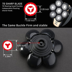 HONTEC 7D black detailed shot of floating blades for smooth contour following
