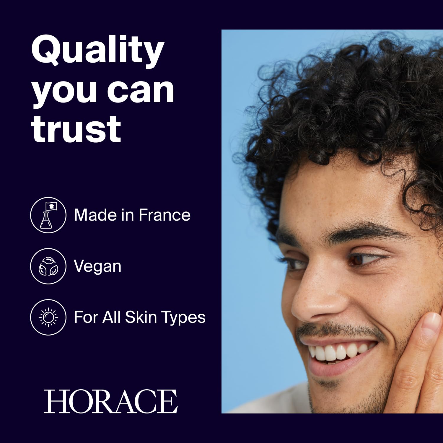 HORACE 2.5 fl oz tube beside sunglasses showing travel-ready practical benefit