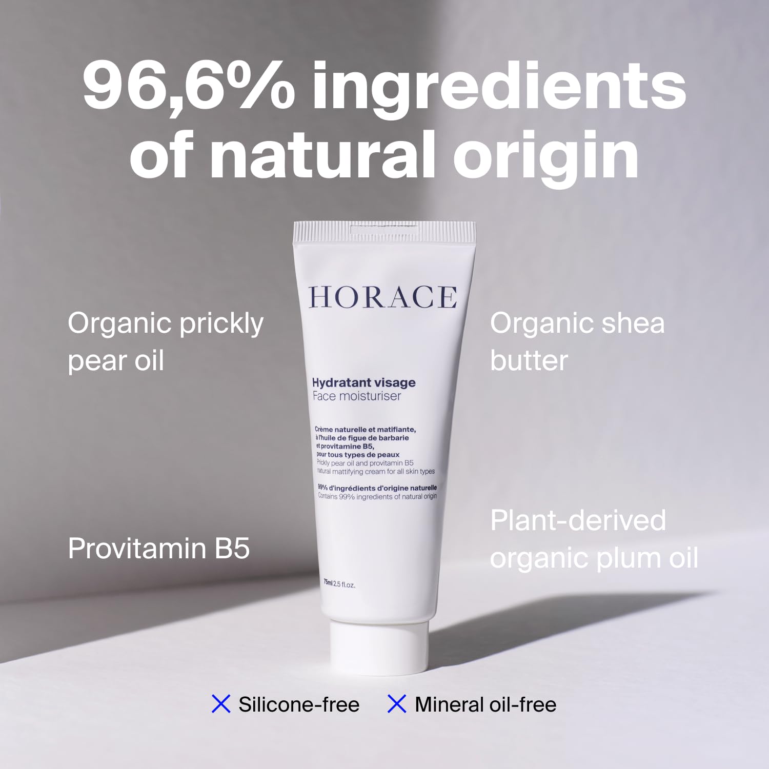 HORACE cream texture on hand demonstrating fast absorbency and non-greasy finish