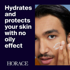 HORACE tube label close-up emphasizing natural ingredients and unscented benefit