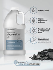 Bathtub scene with Horbäach magnesium oil added to water for relaxing soak benefit