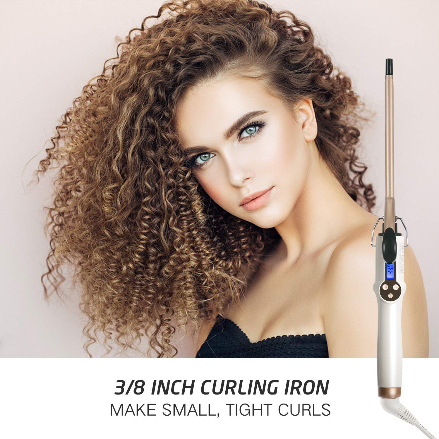 Hoson barrel close-up of tourmaline ceramic surface for reduced frizz and smooth curls