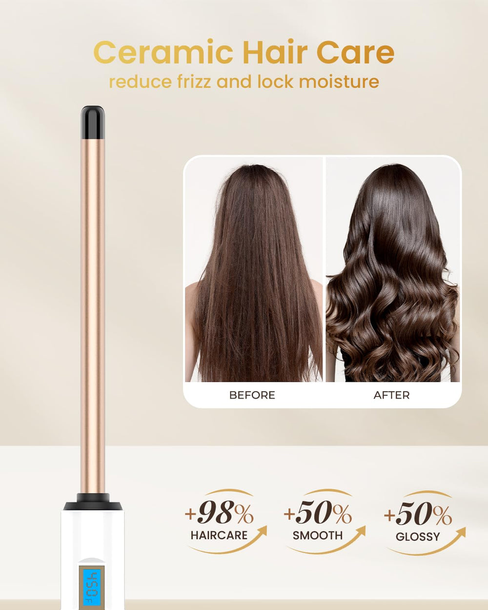 Hoson curling wand cord and 360-degree swivel for easy maneuverability and reach