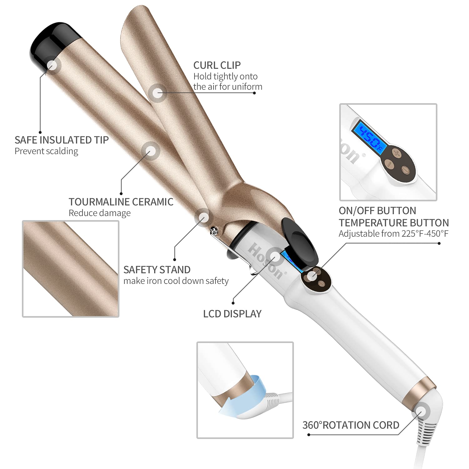 Hoson scale comparison with hand showing barrel length and wrap capacity