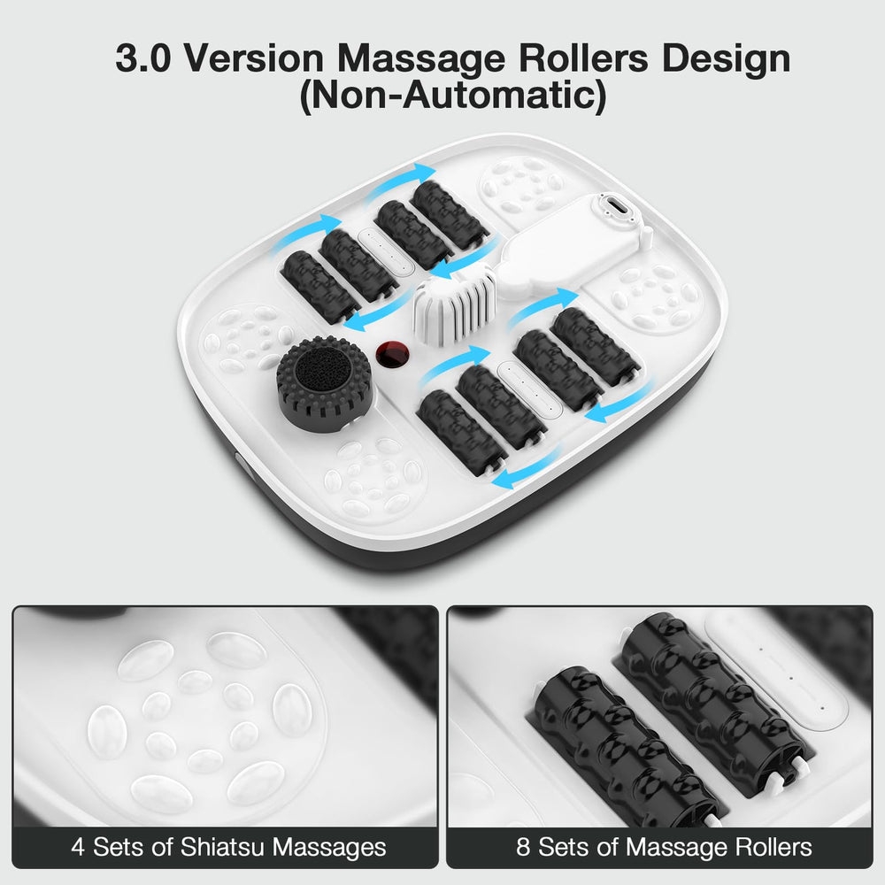 HOSPAN foot spa collapsed profile highlighting compact storage benefit