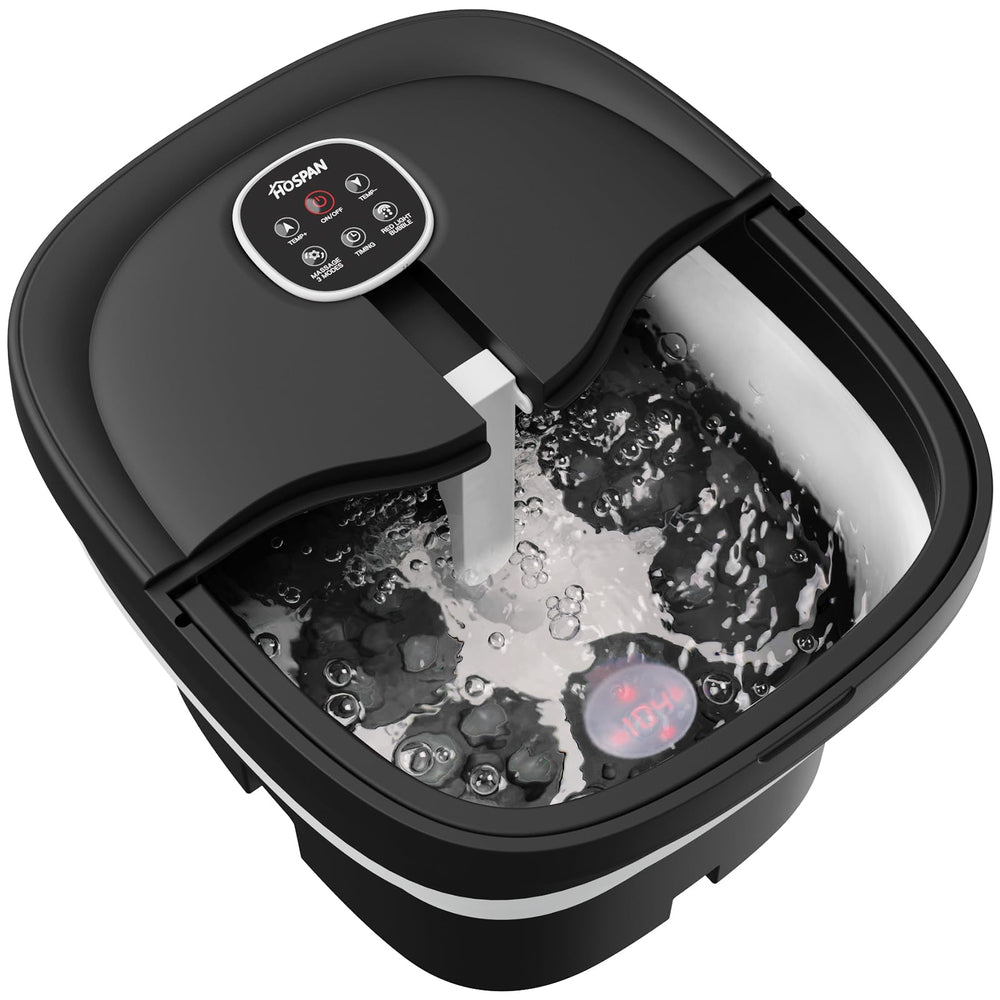 HOSPAN foot spa front view showing controls and tubs for easy operation
