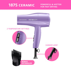 Hot Beauty comb attachment in use detangling hair for smoother results