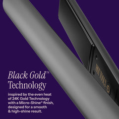 HOT TOOLS close-up of black gold plates highlighting smooth Micro-Shine finish