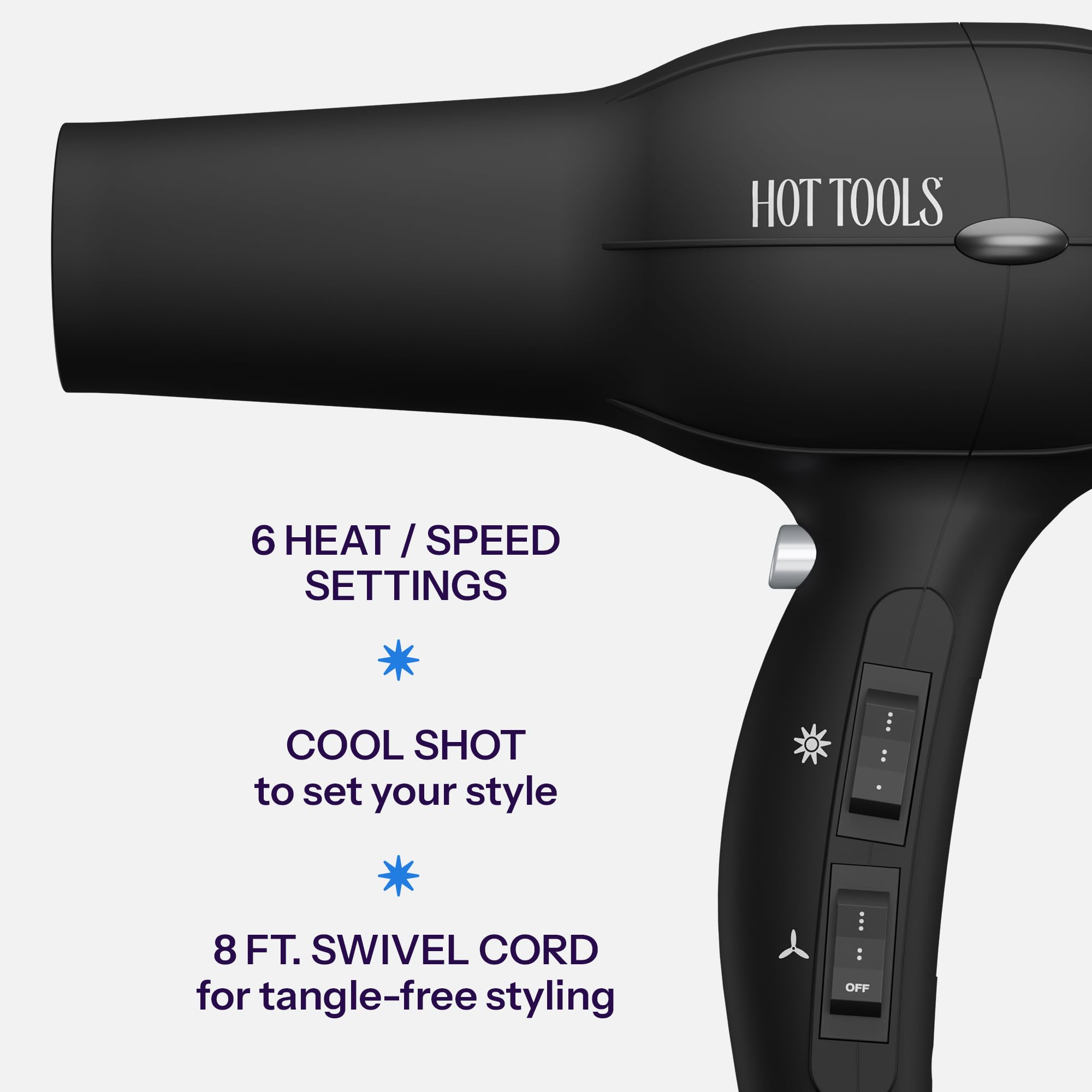 Hot Tools concentrator nozzle focused airflow for sleek, precise blowouts