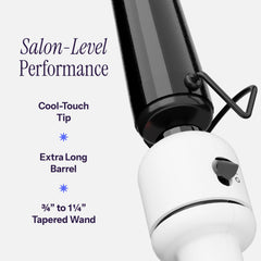HOT TOOLS wand in hand demonstrating wrap technique for faster, consistent curling benefit