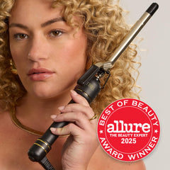 Hot Tools digital display and controls showing temperature settings for precise styling