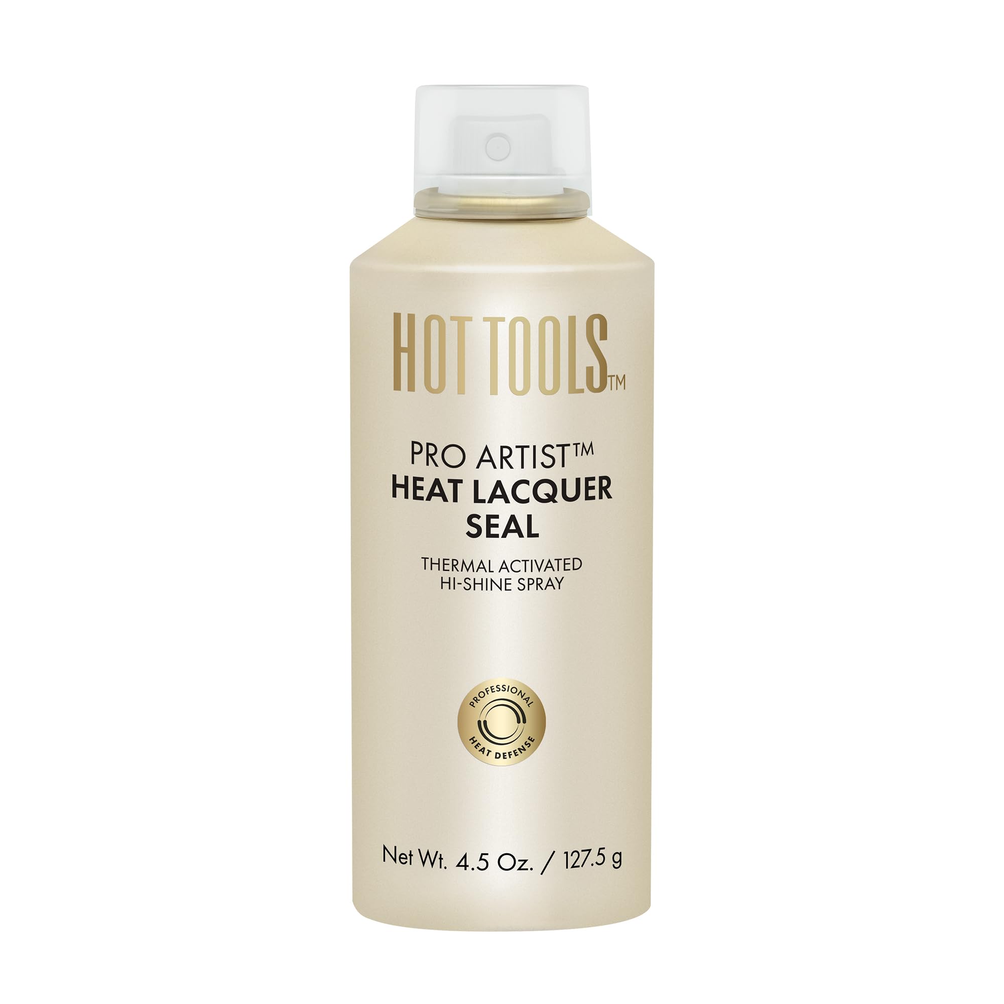 HOT TOOLS front bottle packaging showing label and glossy finish benefit