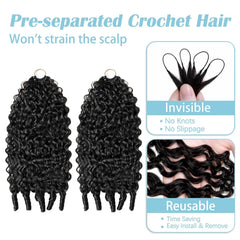 Hotnessia pre-looped miracle knots detail showing invisible base for seamless blend