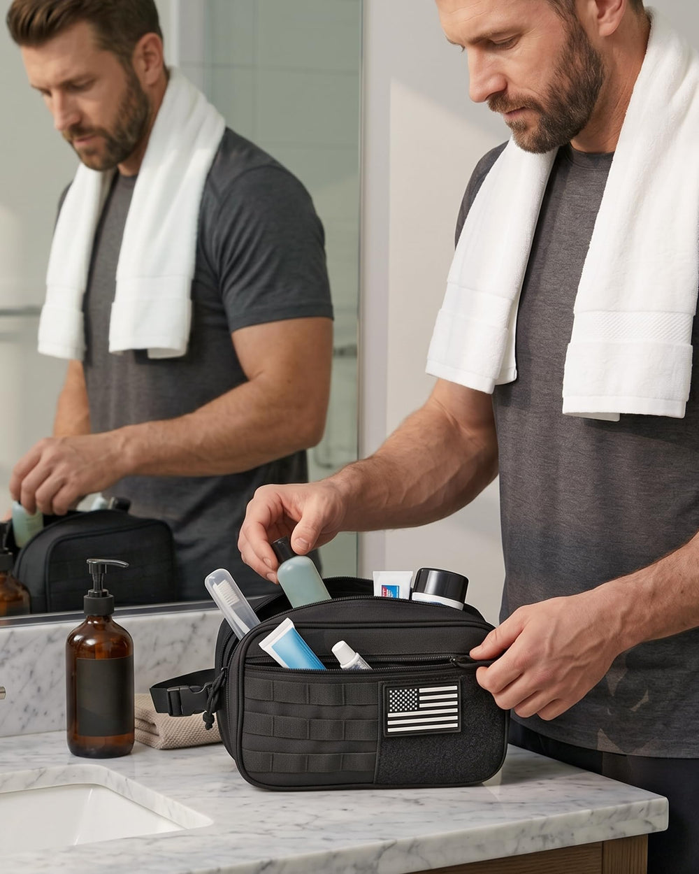 HOTOR on a backpack in outdoor setting for convenient on-the-go access