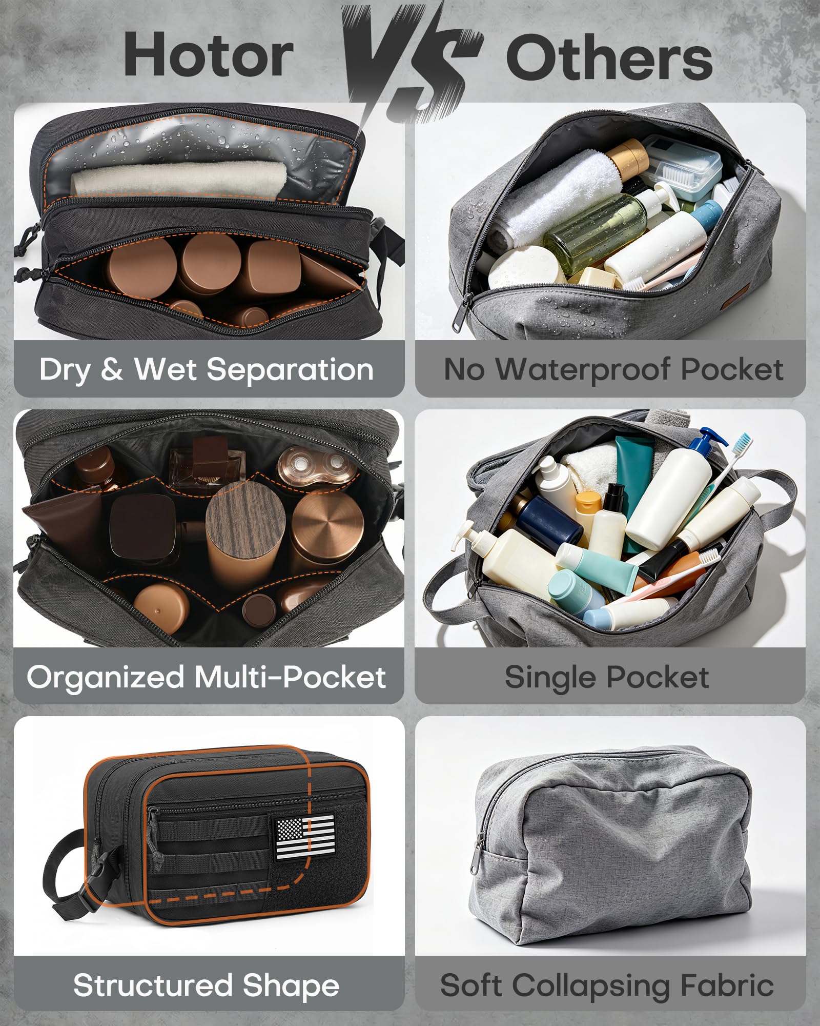 HOTOR side buckle hanging on luggage for hands-free portability and quick reach