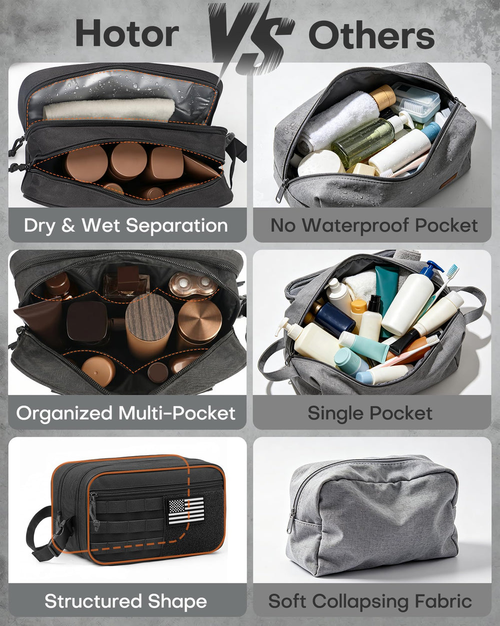 HOTOR side buckle hanging on luggage for hands-free portability and quick reach