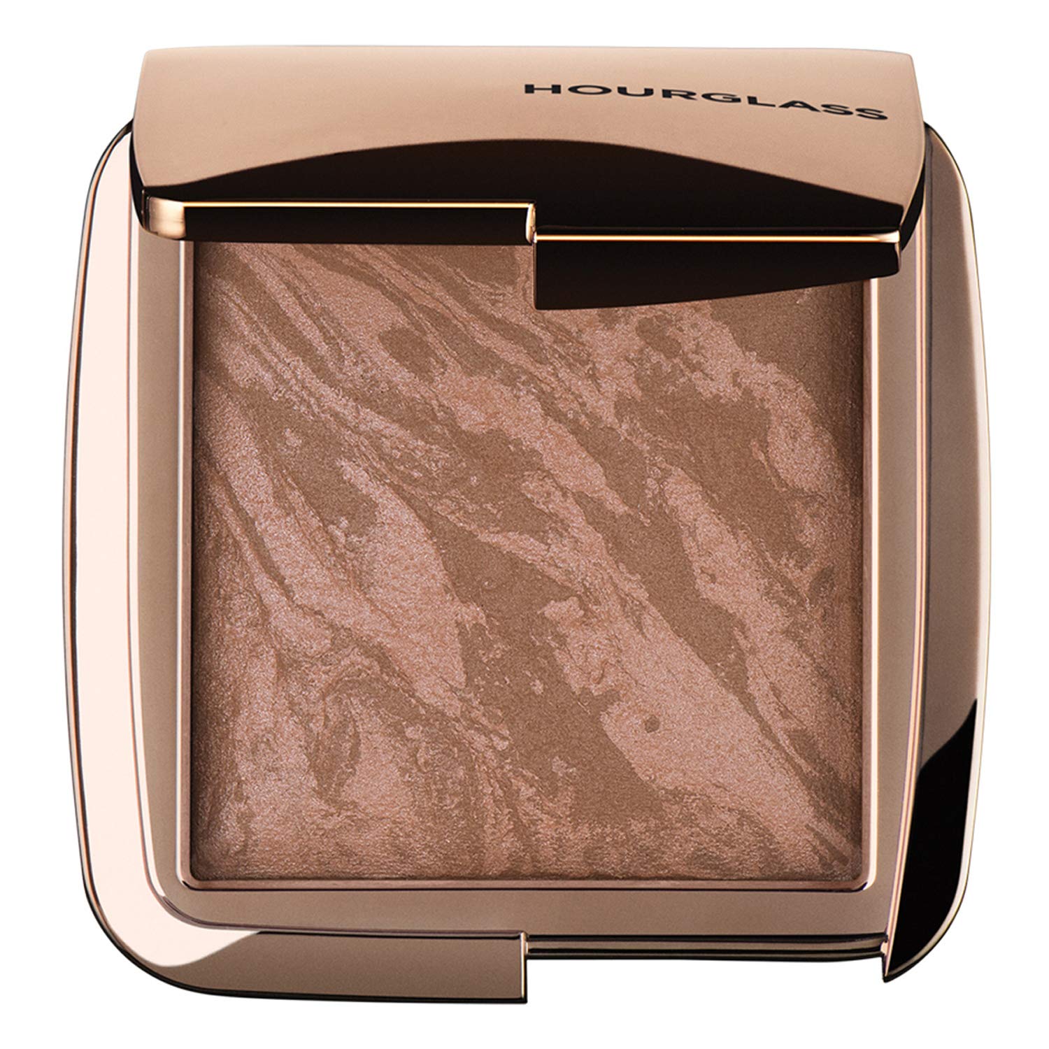 Hourglass bronzer front compact showing packaging and pan for easy selection