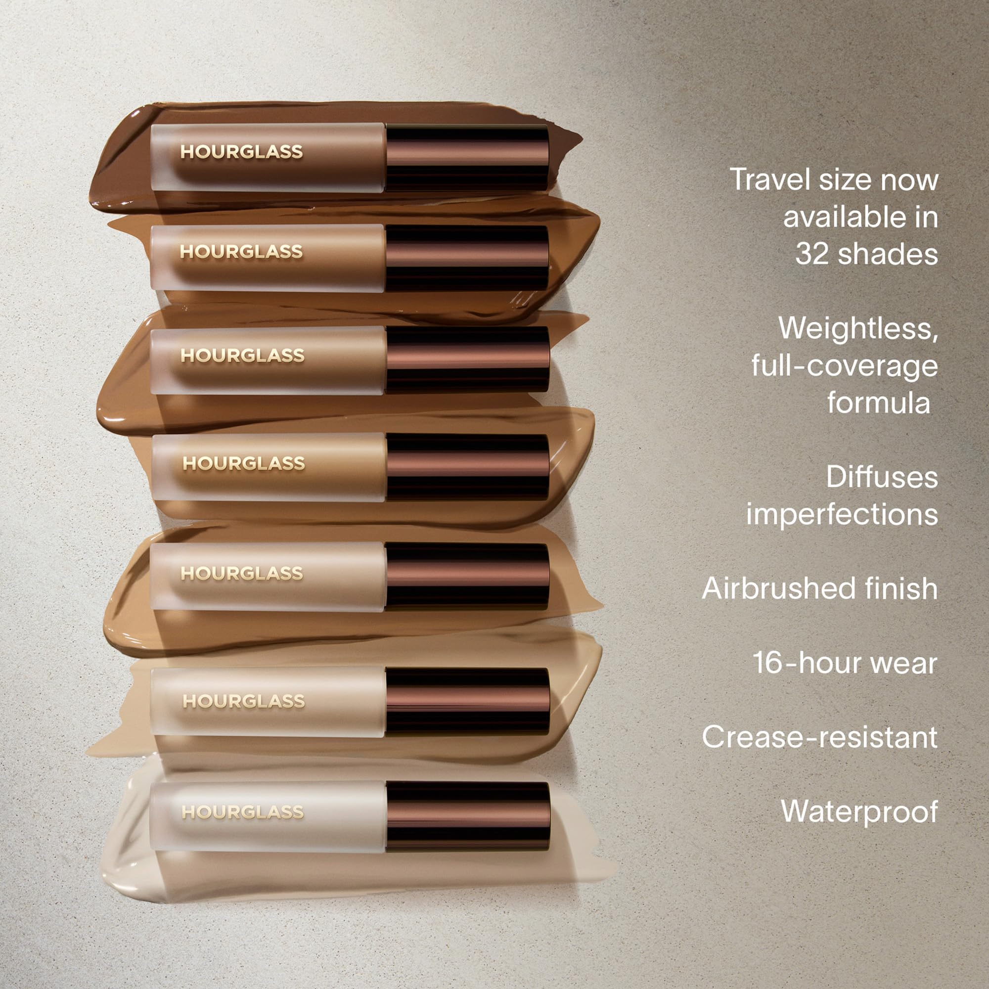 Hourglass coverage before and after revealing blemish concealment and natural look benefit