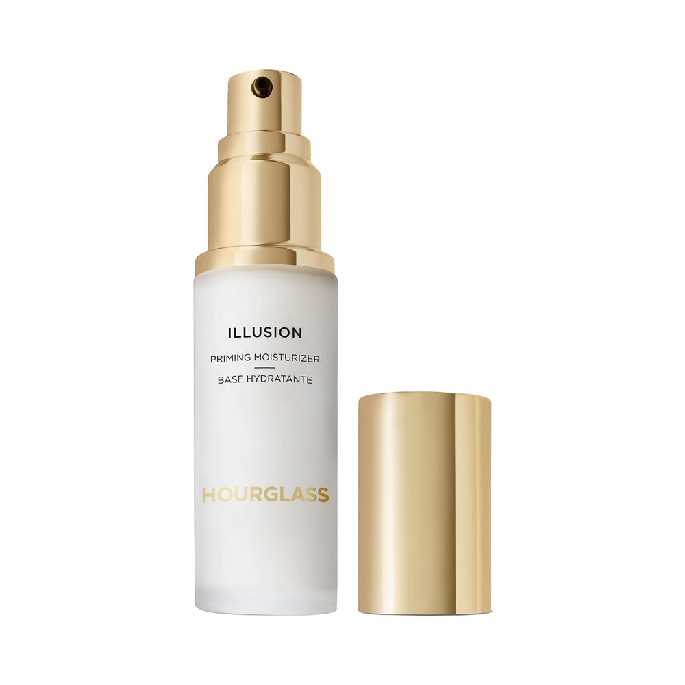 HOURGLASS applying moisturizer to cheek for smoother makeup and even finish