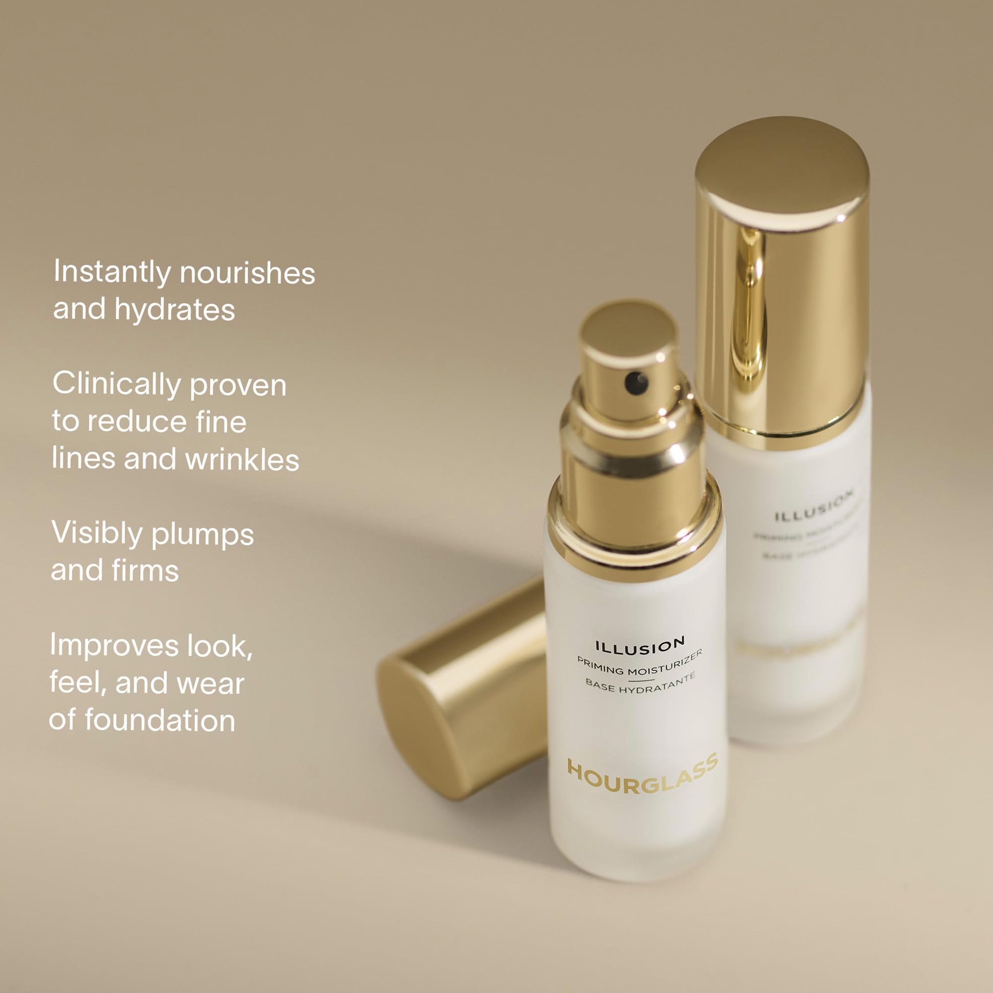HOURGLASS jar on vanity styled in bathroom for daily routine and luminous skin