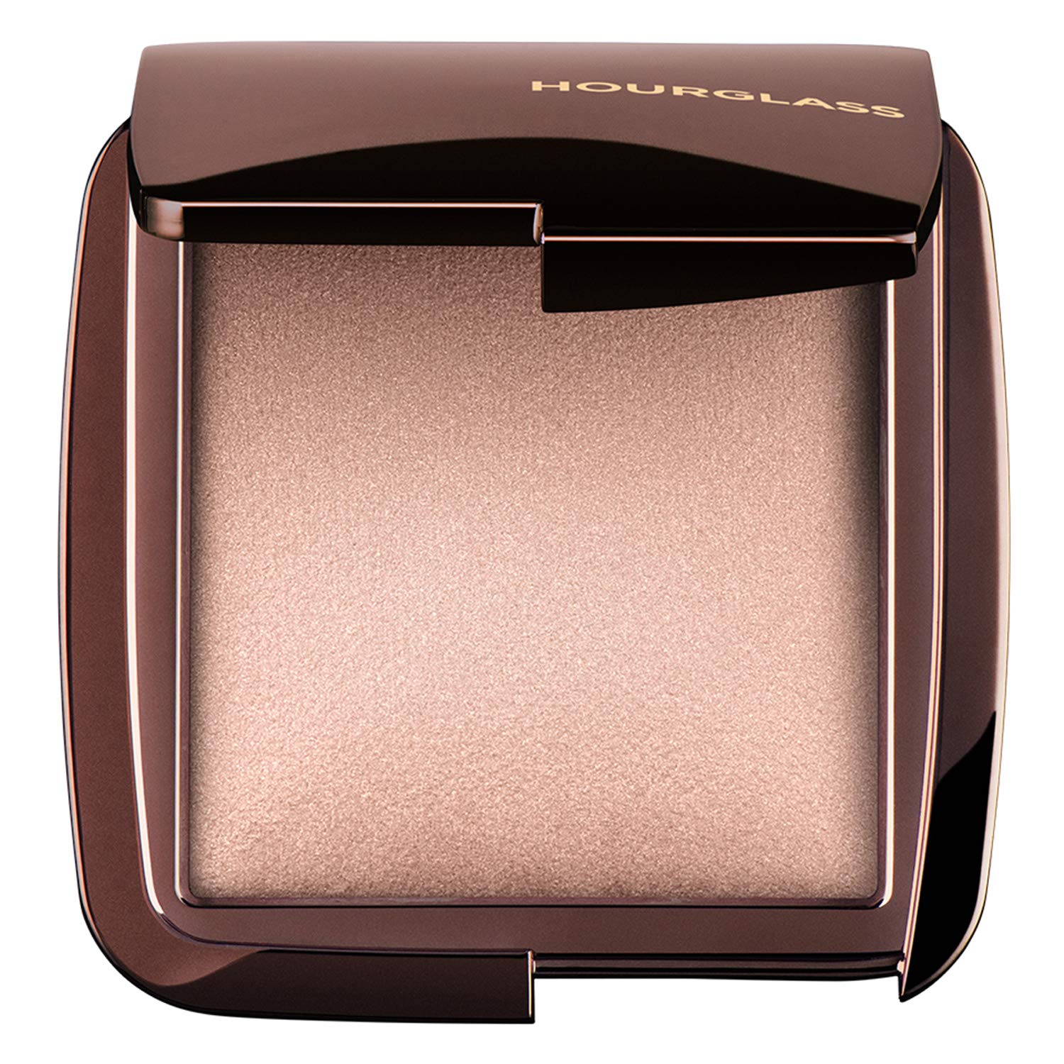 HOURGLASS powder compact front view showing luminous light finish and soft-focus effect