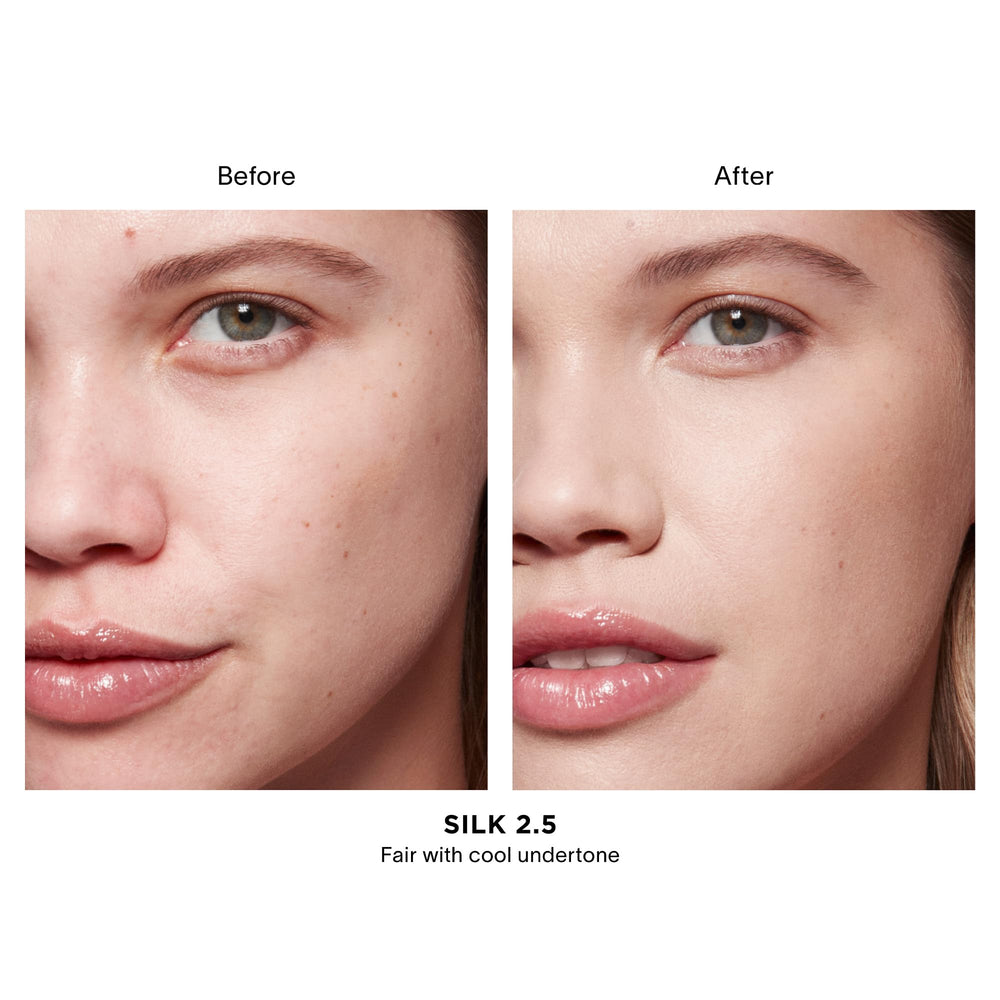 Hourglass concealer texture swatch showing smooth finish and blendability benefit