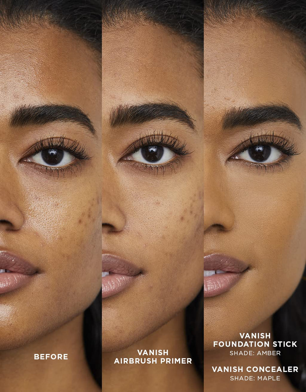 HOURGLASS on vanity with brushes showing lifestyle use and longer wear benefit