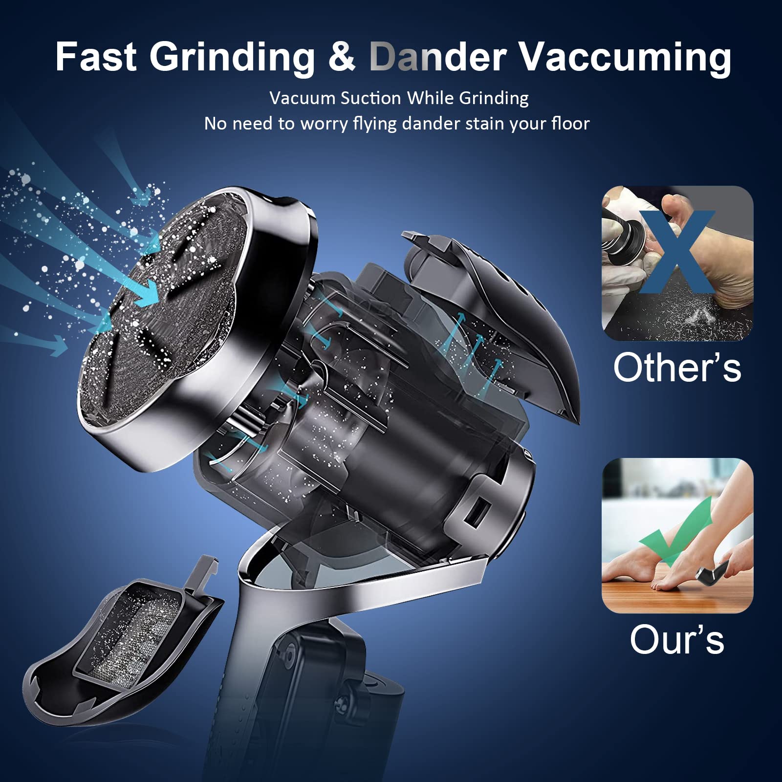 Hoxida nine quartz roller heads arranged for varied abrasion options benefit