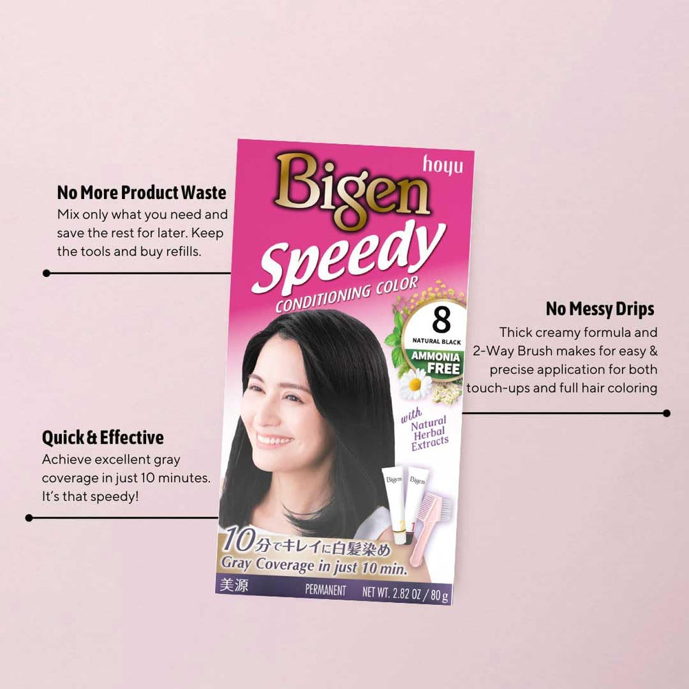 Hoyu Bigen label and ingredients close-up showing conditioning herb focus for shine