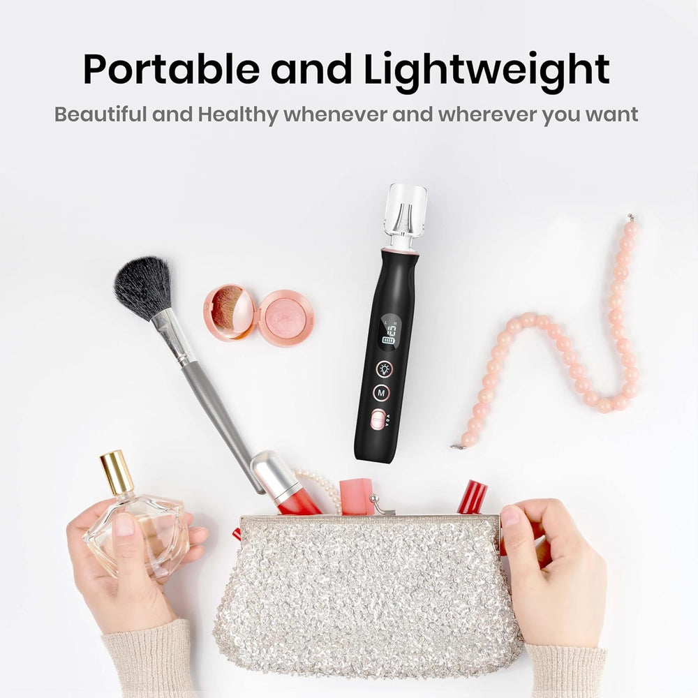 HSKAI size comparison beside a hand to show compact travel‑friendly scale