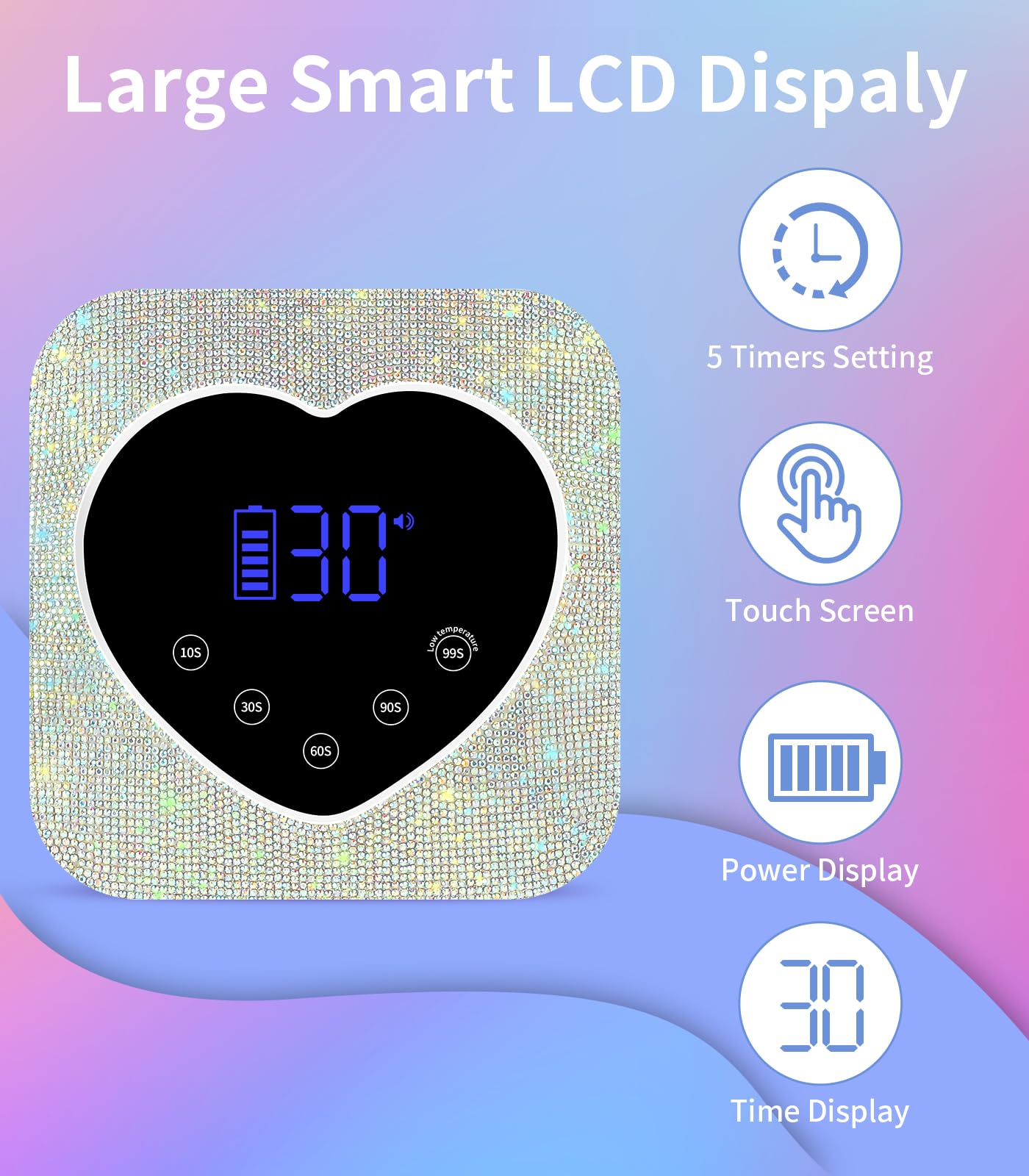 HUGMAPLE interior LED bead arrangement detail for even curing across nails