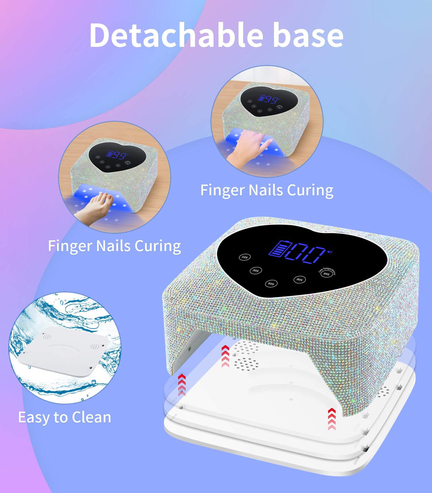 HUGMAPLE size comparison with hand to show roomy space for toes and full sets