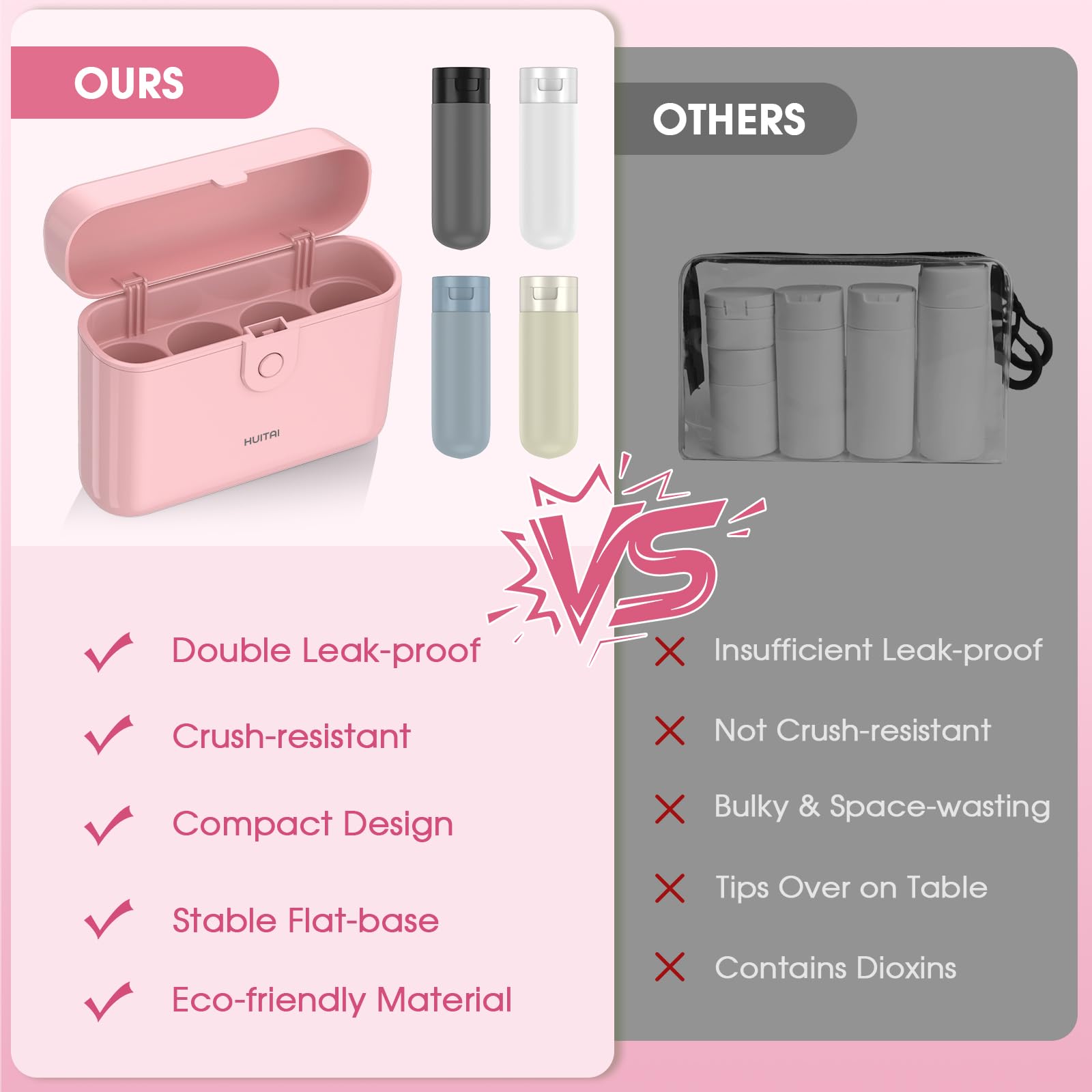 HUITAI bottle wide mouth detail enabling easy filling and cleaning